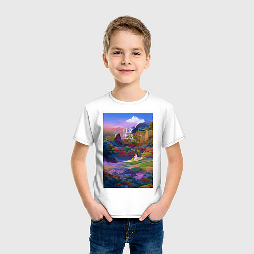 Детская футболка Абстрактный пейзаж / Белый – фото 3