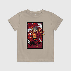Футболка хлопковая детская ЛУФФИ 5 ЙОНКО ONE PIECE, цвет: миндальный
