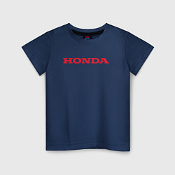 Футболка хлопковая детская HONDA ХОНДА LOGO спина, цвет: тёмно-синий