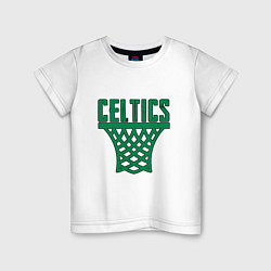 Футболка хлопковая детская Celtics Dunk, цвет: белый