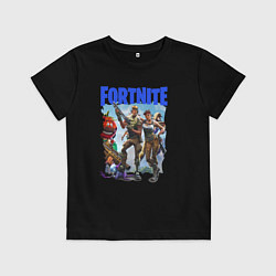 Футболка хлопковая детская FORTNITE ПЕРСОНАЖИ ИГРЫ, цвет: черный