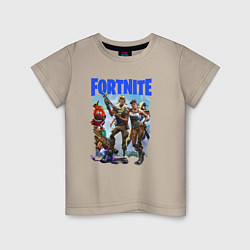 Футболка хлопковая детская FORTNITE ПЕРСОНАЖИ ИГРЫ, цвет: миндальный