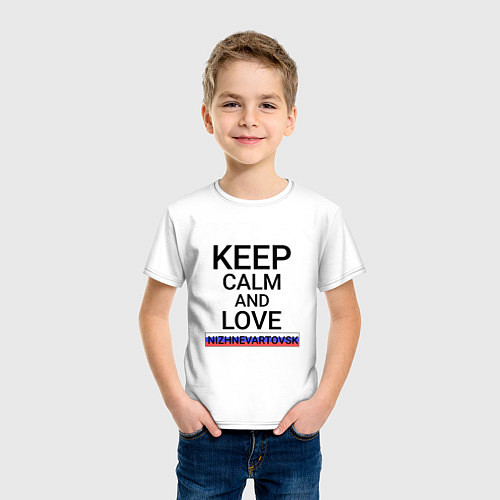 Детская футболка Keep calm Nizhnevartovsk Нижневартовск / Белый – фото 3