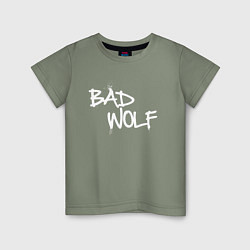 Футболка хлопковая детская Bad Wolf злой волк, цвет: авокадо