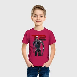 Футболка хлопковая детская Terminator 2 - T800, цвет: маджента — фото 2