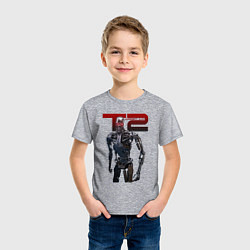 Футболка хлопковая детская Terminator 2 - T800, цвет: меланж — фото 2