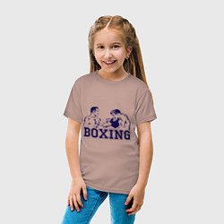 Футболка хлопковая детская Бокс Boxing is cool, цвет: пыльно-розовый — фото 2