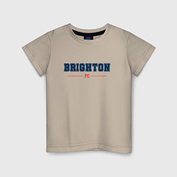 Футболка хлопковая детская Brighton FC Classic, цвет: миндальный