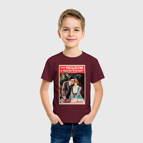 Детская футболка Poster Harry Houdini Episode Ten / Меланж-бордовый – фото 3