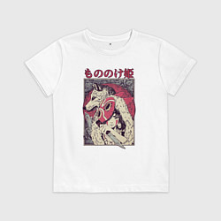 Футболка хлопковая детская ПРИНЦЕССА МОНОНОКЕPRINCESS MONONOKE, цвет: белый