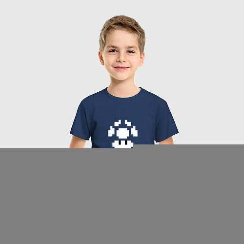 Детская футболка Супергриб Гриб жизни из Марио / Тёмно-синий – фото 3
