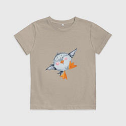 Футболка хлопковая детская Весёлый птенчик, цвет: миндальный