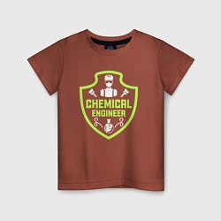 Футболка хлопковая детская Инженер-химик, цвет: кирпичный