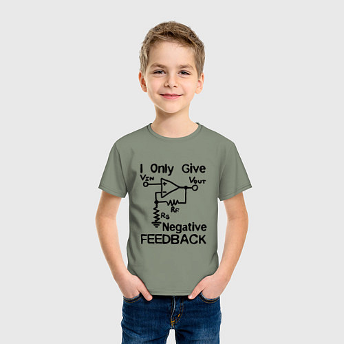 Детская футболка Инженер - I only give negative feedback / Авокадо – фото 3