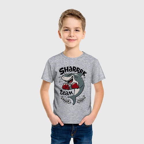 Детская футболка Shark boxing team / Меланж – фото 3