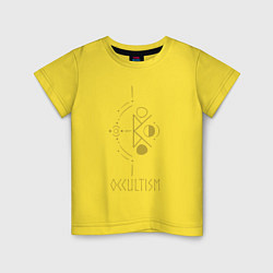 Футболка хлопковая детская Руническая вязь - Оккультизм, цвет: желтый