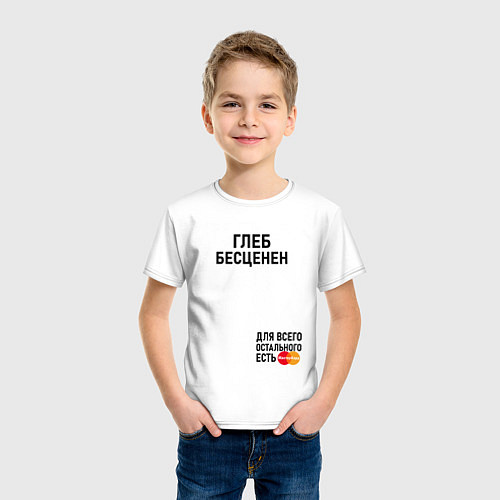 Детская футболка Глеб бесценен / Белый – фото 3
