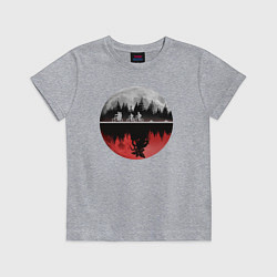 Футболка хлопковая детская Stranger Things Moon, цвет: меланж