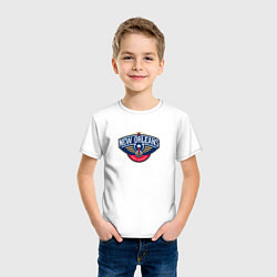 Футболка хлопковая детская Нью-Орлеан Пеликанс NBA, цвет: белый — фото 2