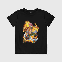 Футболка хлопковая детская Нацу Драгнил и Хеппи, цвет: черный