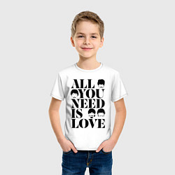 Футболка хлопковая детская ALL YOU NEED IS LOVE THE BEATLES, цвет: белый — фото 2