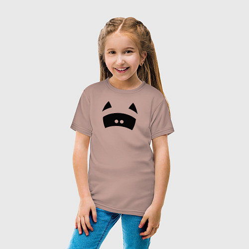Детская футболка Енот с хвостом / Пыльно-розовый – фото 4