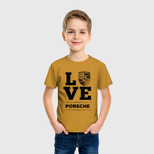 Детская футболка Porsche Love Classic / Горчичный – фото 3