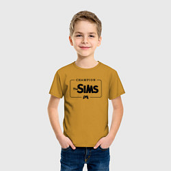 Футболка хлопковая детская The Sims Gaming Champion: рамка с лого и джойстико, цвет: горчичный — фото 2