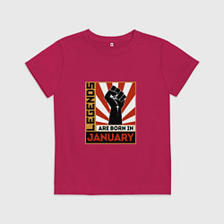 Футболка хлопковая детская Январь - Легенда, цвет: маджента