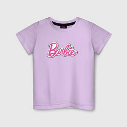 Футболка хлопковая детская Barbie logo, цвет: лаванда