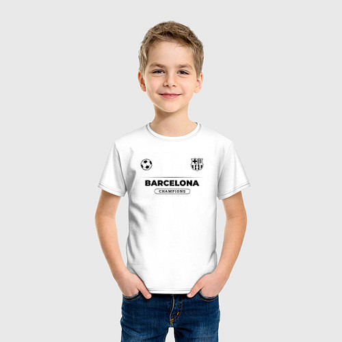 Детская футболка Barcelona Униформа Чемпионов / Белый – фото 3