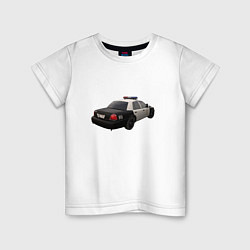 Футболка хлопковая детская LAPD автомобиль, цвет: белый