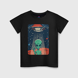 Футболка хлопковая детская Mars Alien, цвет: черный