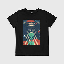 Футболка хлопковая детская Mars Alien, цвет: черный