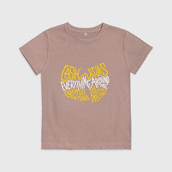 Футболка хлопковая детская CREAM Wu-Tang, цвет: пыльно-розовый