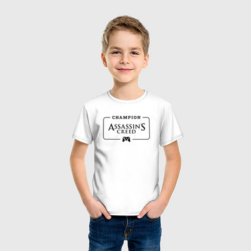 Детская футболка Assassins Creed Gaming Champion: рамка с лого и дж / Белый – фото 3