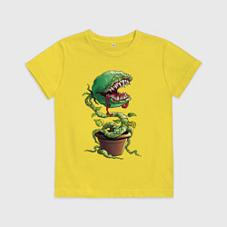 Футболка хлопковая детская Plant - Piranha, цвет: желтый