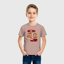 Футболка хлопковая детская Милый Котик - Волшебник, цвет: пыльно-розовый — фото 2