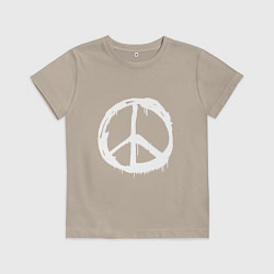 Футболка хлопковая детская Pacific symbol white, цвет: миндальный