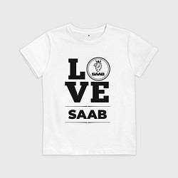 Футболка хлопковая детская Saab Love Classic, цвет: белый