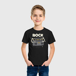Футболка хлопковая детская Рок Магнитофон, цвет: черный — фото 2