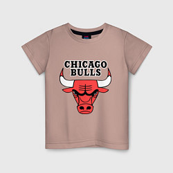 Футболка хлопковая детская Chicago Bulls, цвет: пыльно-розовый