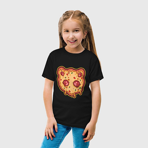 Детская футболка Пицца панда / Черный – фото 4
