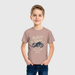 Футболка хлопковая детская Vintage Moto, цвет: пыльно-розовый — фото 2