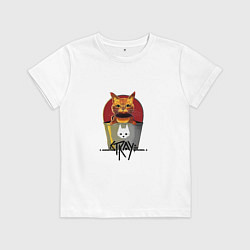 Футболка хлопковая детская Stray - Cat, цвет: белый