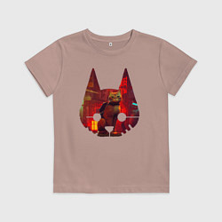 Футболка хлопковая детская Кот из игры Stray, цвет: пыльно-розовый
