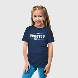 Футболка хлопковая детская Team Fedotov Forever - фамилия на латинице, цвет: тёмно-синий — фото 2