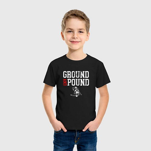 Детская футболка Ground And Pound Добивание ММА / Черный – фото 3