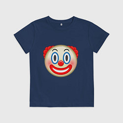 Футболка хлопковая детская Эмодзи Клоун, цвет: тёмно-синий