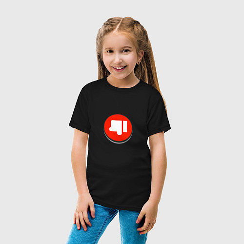 Детская футболка Дизлайк Пин Бравл Старс / Черный – фото 4